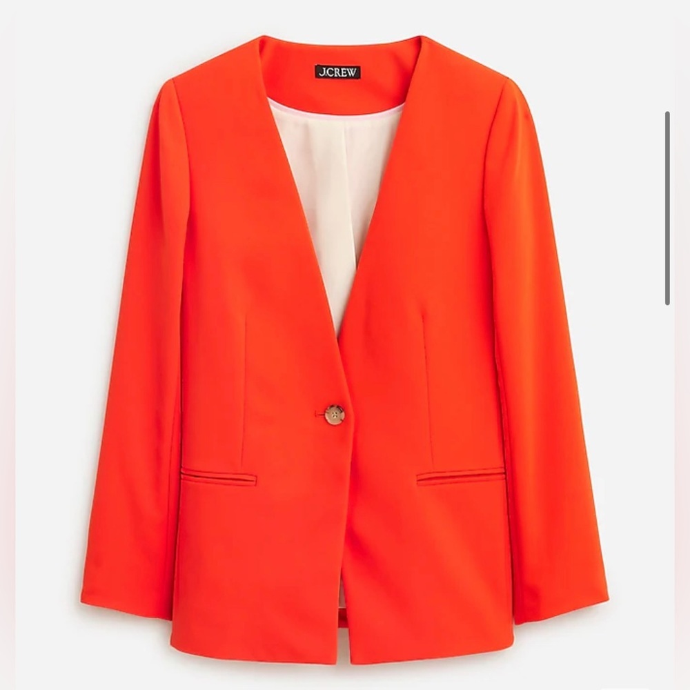 New JCrew Alfie collarless blazer in city crepe